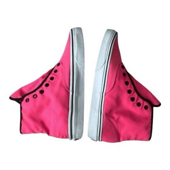 VANS Unisex Hot Neon Pink Black Hi-Top Sneakers Size Women 6.5 Men 5 Skate Shoes - Picture 5 of 13